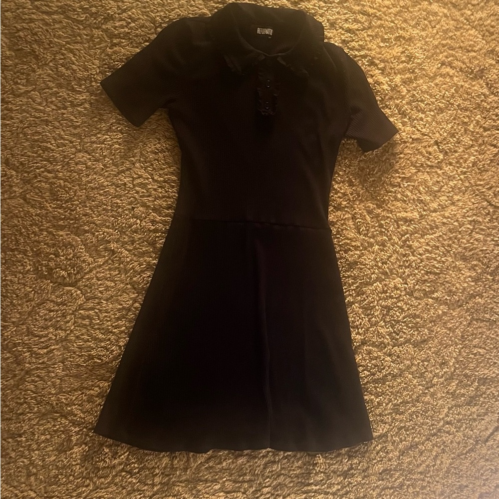 Black Short Sleeve Reformation Dress